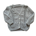 Grey 6-9 Months Hand-Knit Cardigan