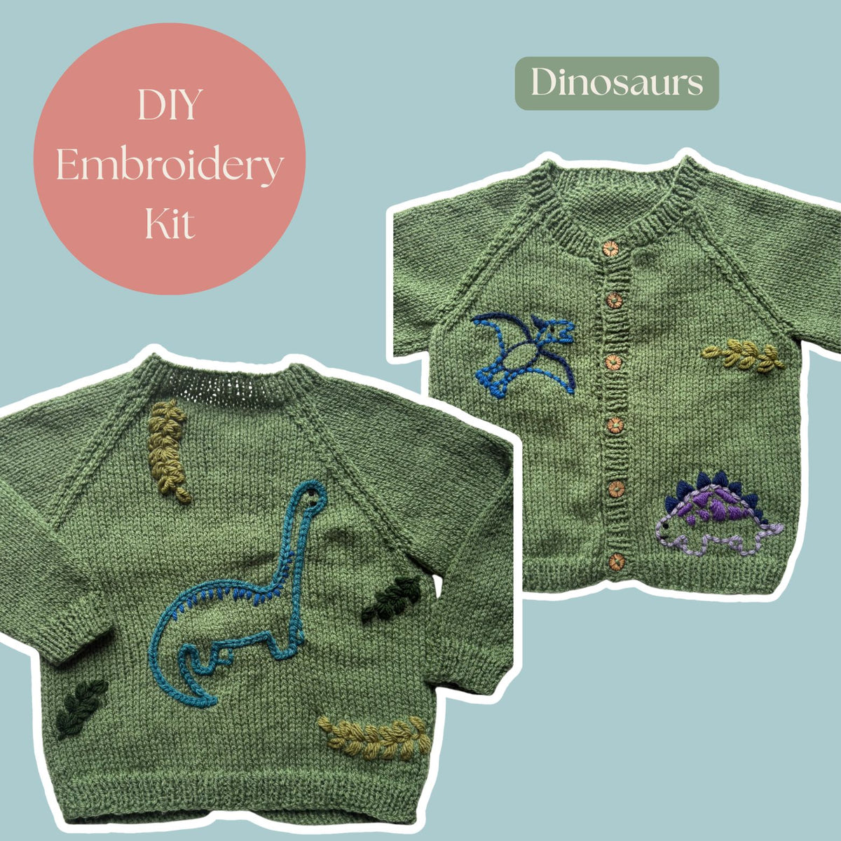 DIY Embroidery Kit - Dinosaurs