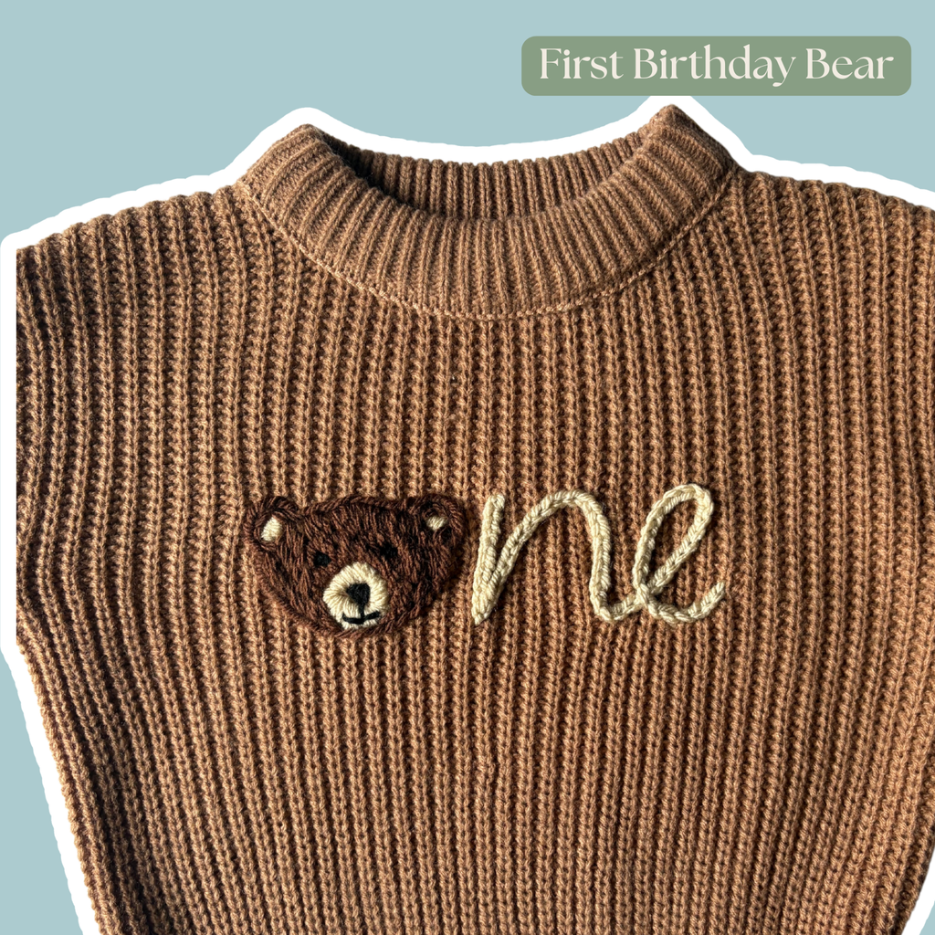 DIY Embroidery Kit - First Birthday Bear