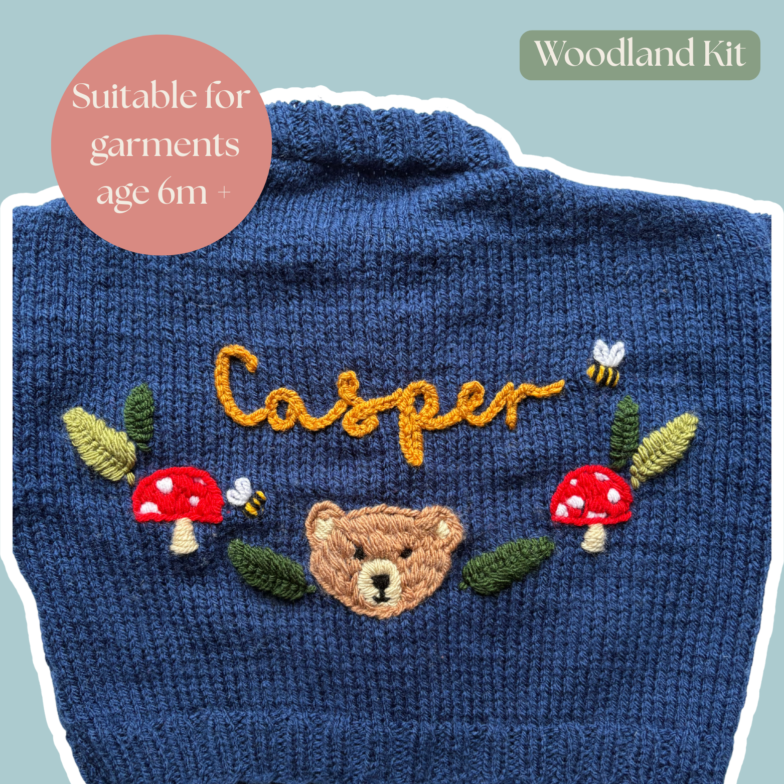 DIY Embroidery Kit - A woodland scene