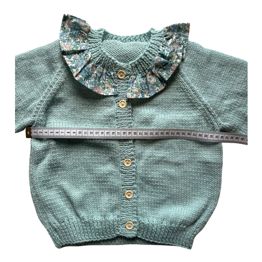 Blue Liberty Collar 2-3 Years Hand-Knit Cardigan