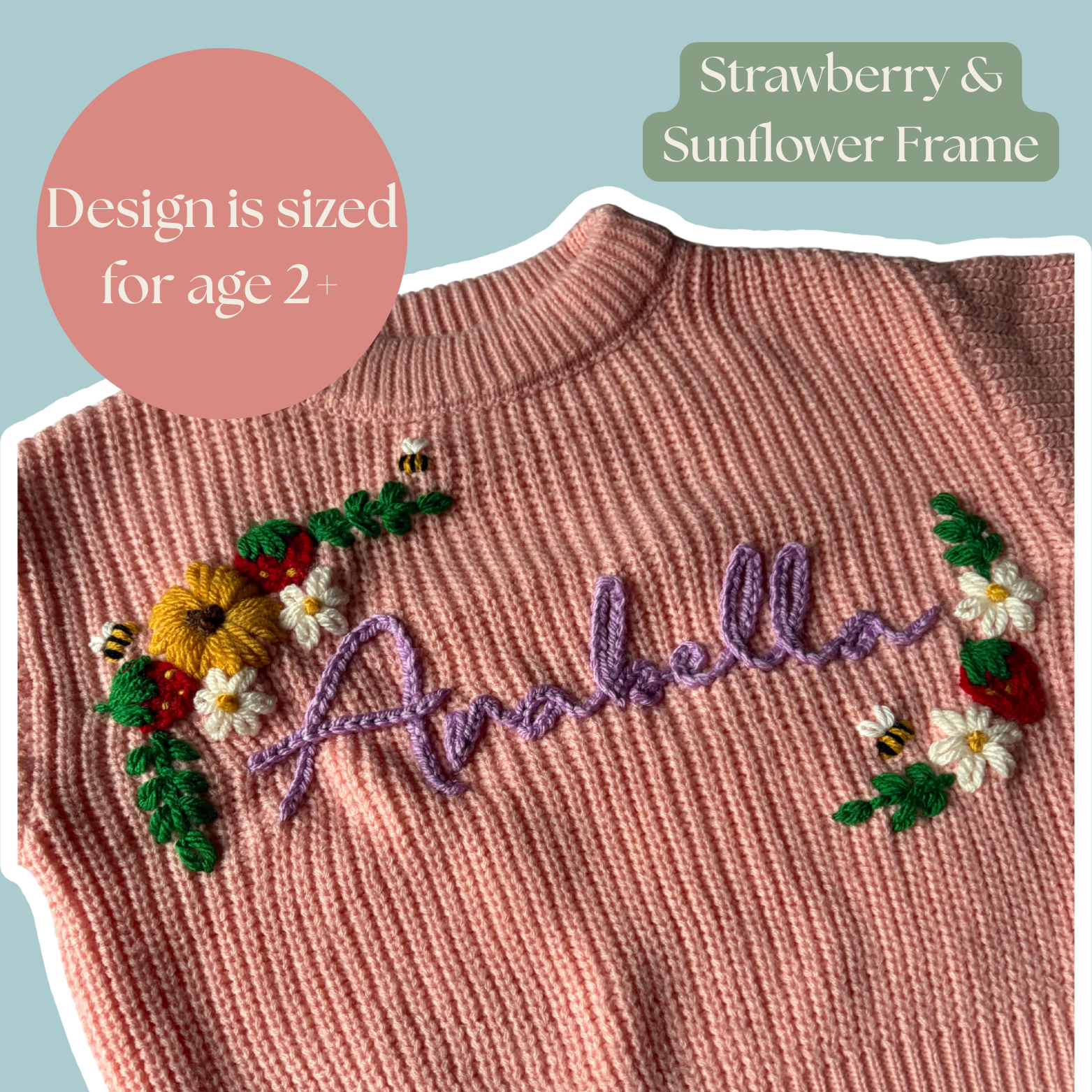 DIY Embroidery Kit - Strawberry & Sunflower Frame