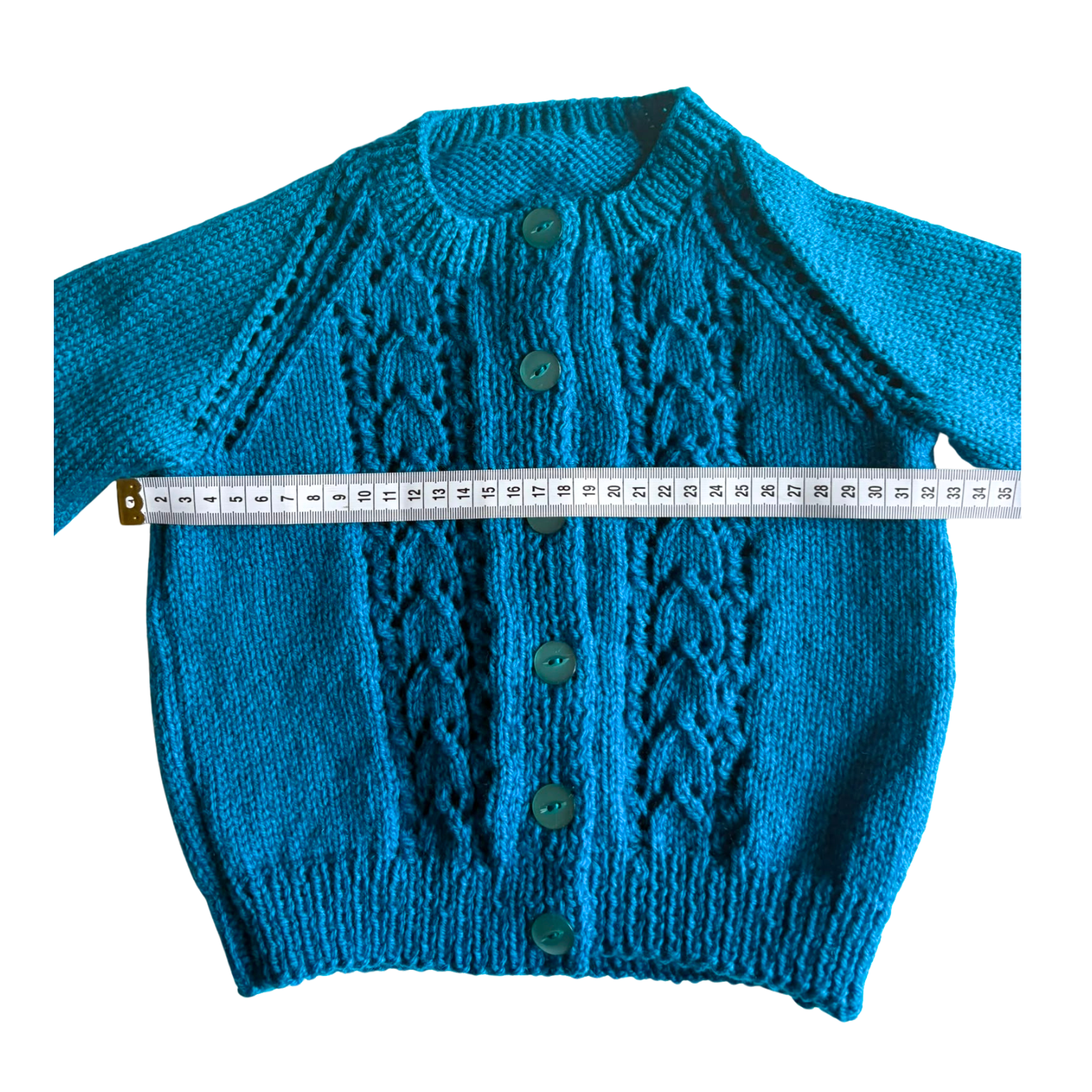 Two Tone Blue 1-2 Years Hand-Knit Cardigan