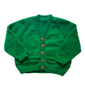 Green 2-3 Years Hand-Knit Cardigan