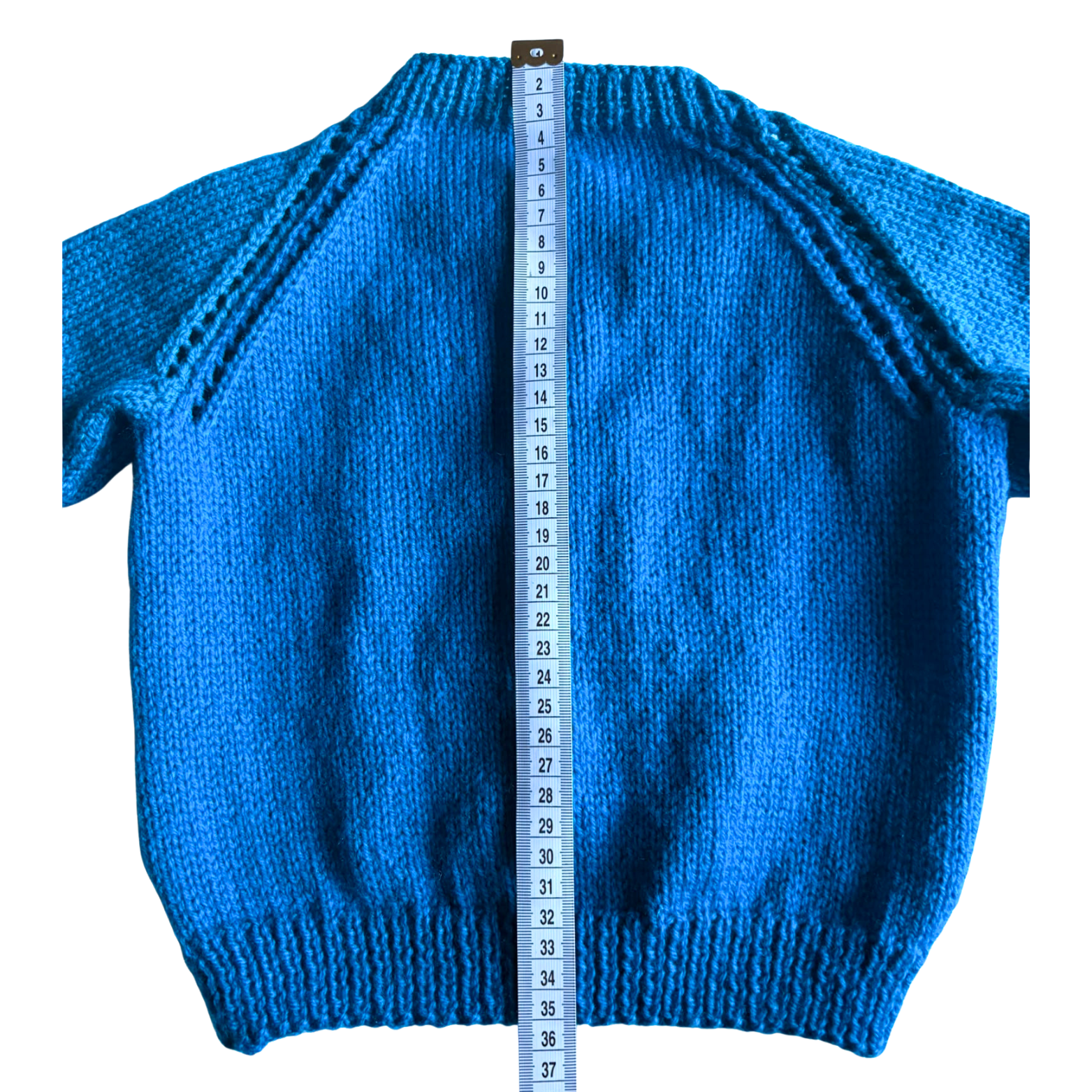 Two Tone Blue 1-2 Years Hand-Knit Cardigan