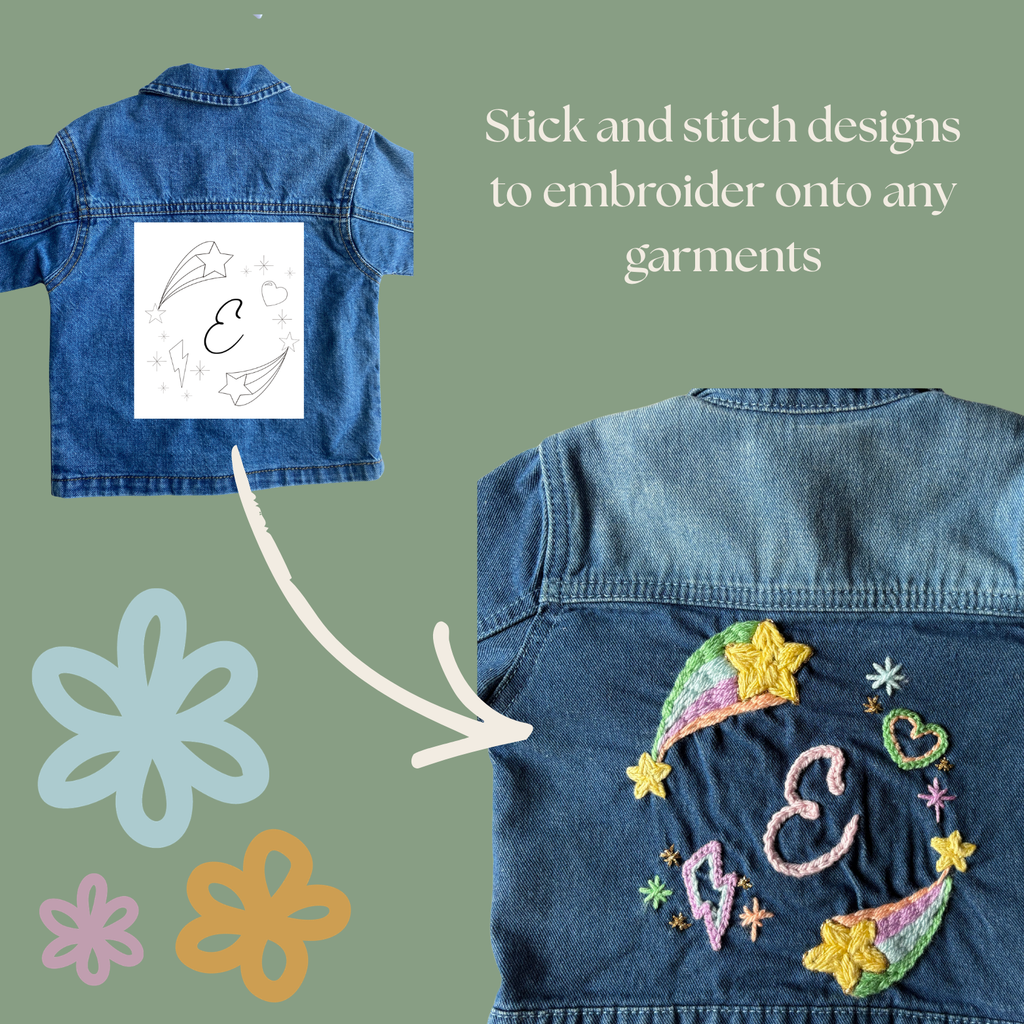 DIY Embroidery Kit - Retro Stars Frame