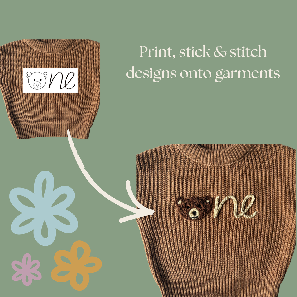 DIY Embroidery Kit - First Birthday Bear