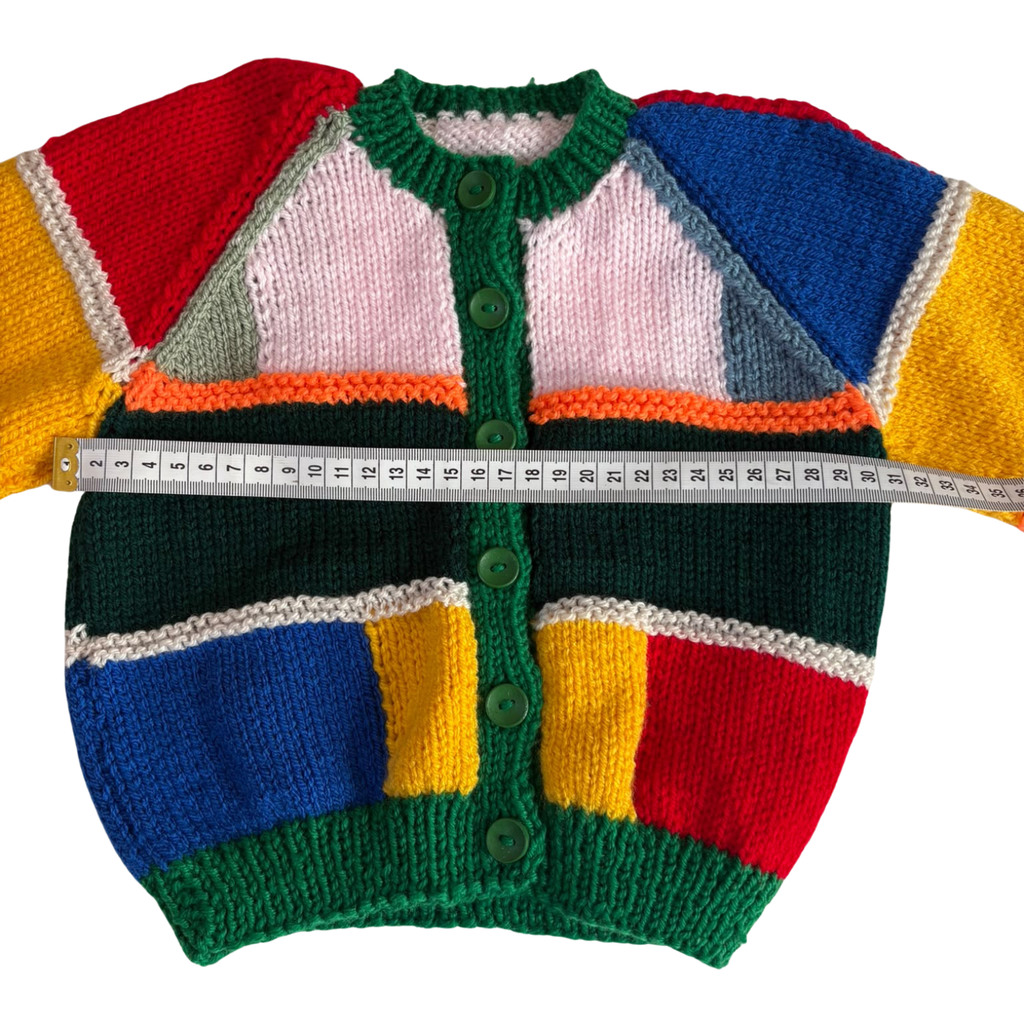 Multicoloured 1-2 Years Hand-Knit Cardigan