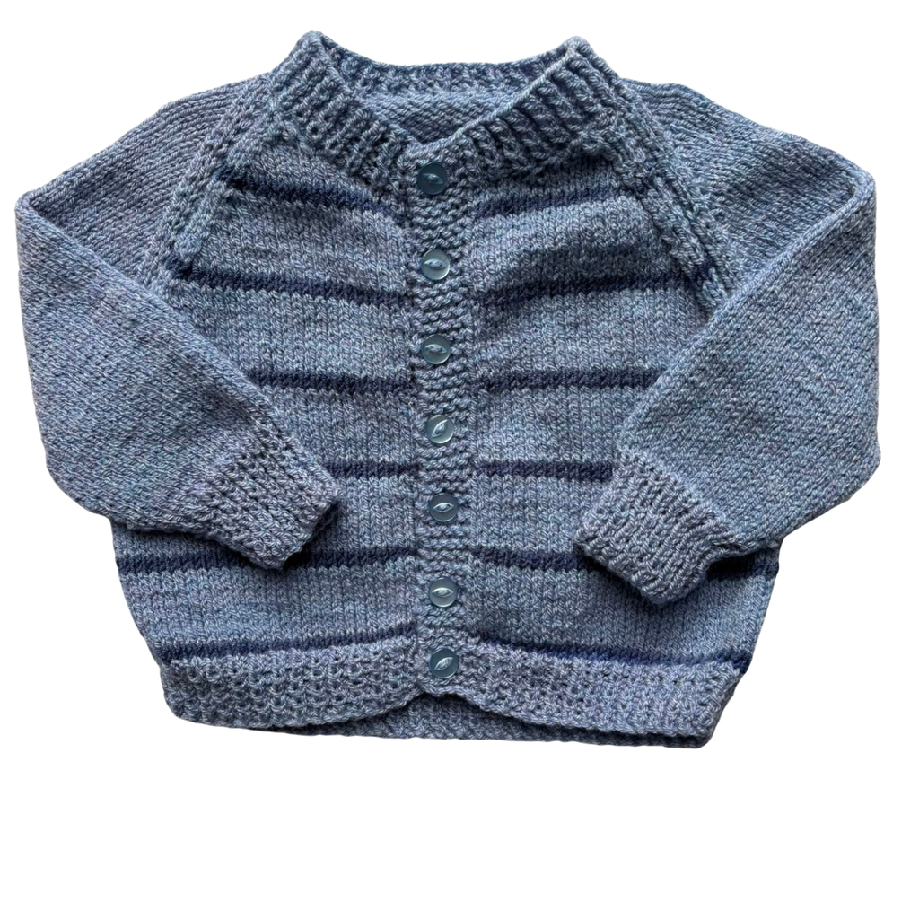 Blue 1-2 Years Hand-Knit Cardigan