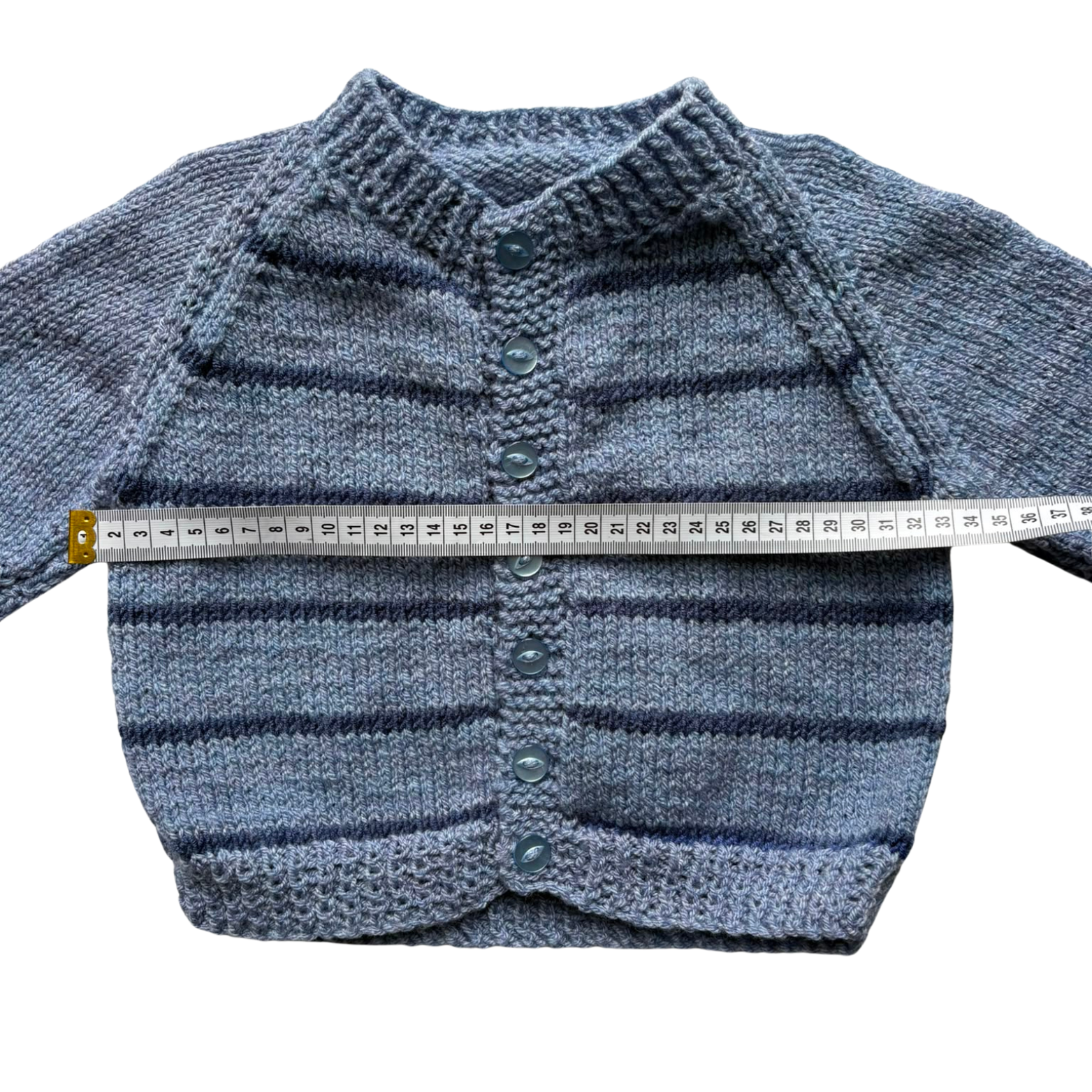 Blue 1-2 Years Hand-Knit Cardigan