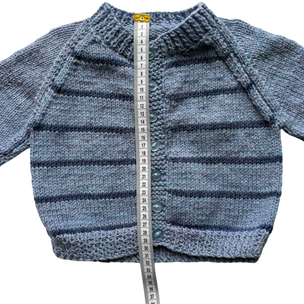Blue 1-2 Years Hand-Knit Cardigan