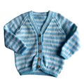 Blue and White 2-3 Years Hand-Knit Cardigan
