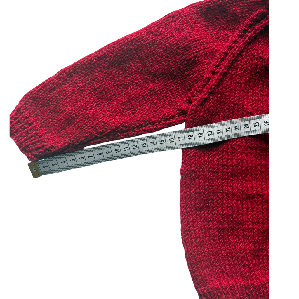 Red 1-2 Years Hand-Knit Cardigan