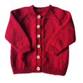 Red 1-2 Years Hand-Knit Cardigan