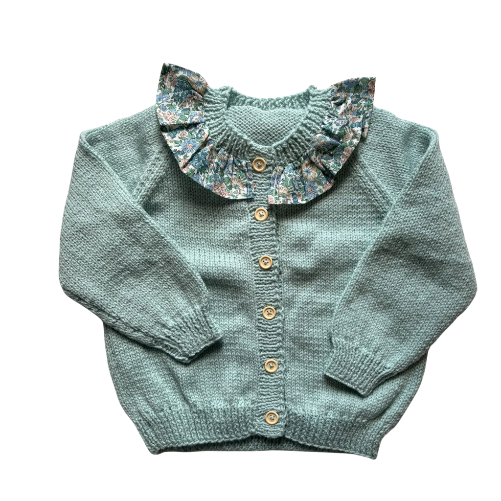 Blue Liberty Collar 2-3 Years Hand-Knit Cardigan