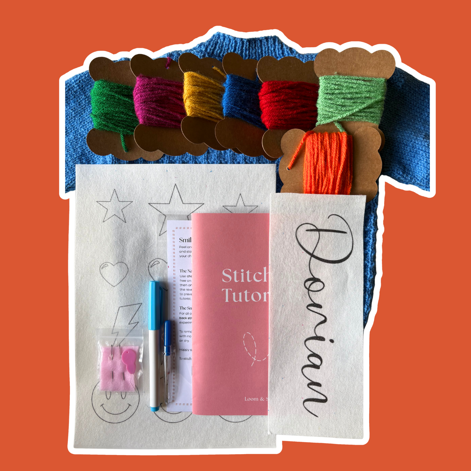 DIY Embroidery Kit - Retro Stars
