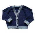 Navy 1-2 Years Hand-Knit Cardigan