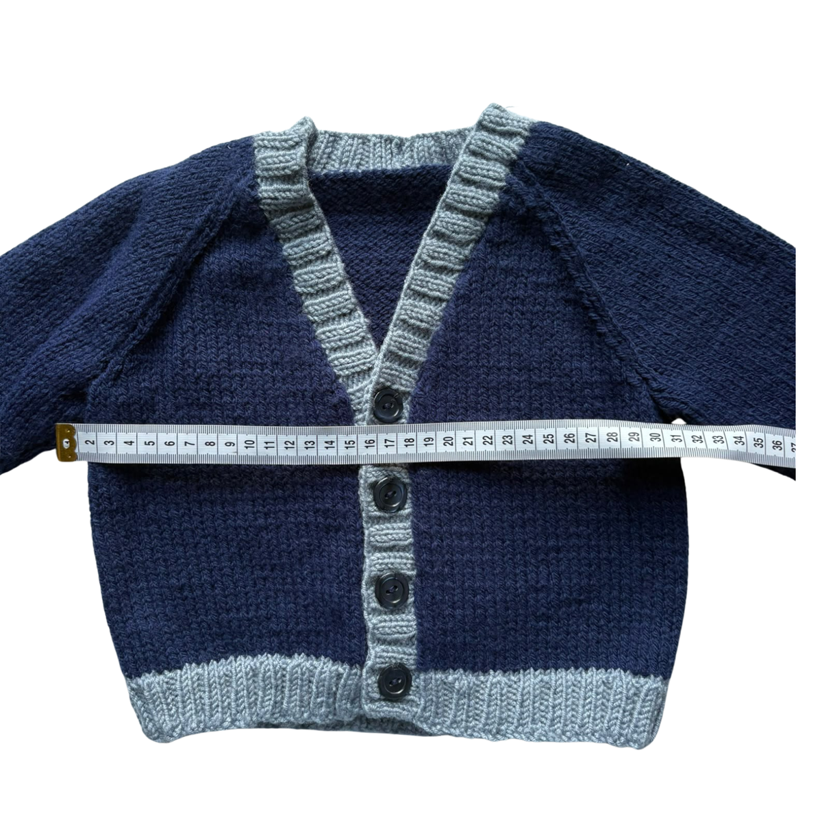 Navy 1-2 Years Hand-Knit Cardigan
