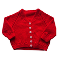 Red 1-2 Years Hand-Knit Cardigan