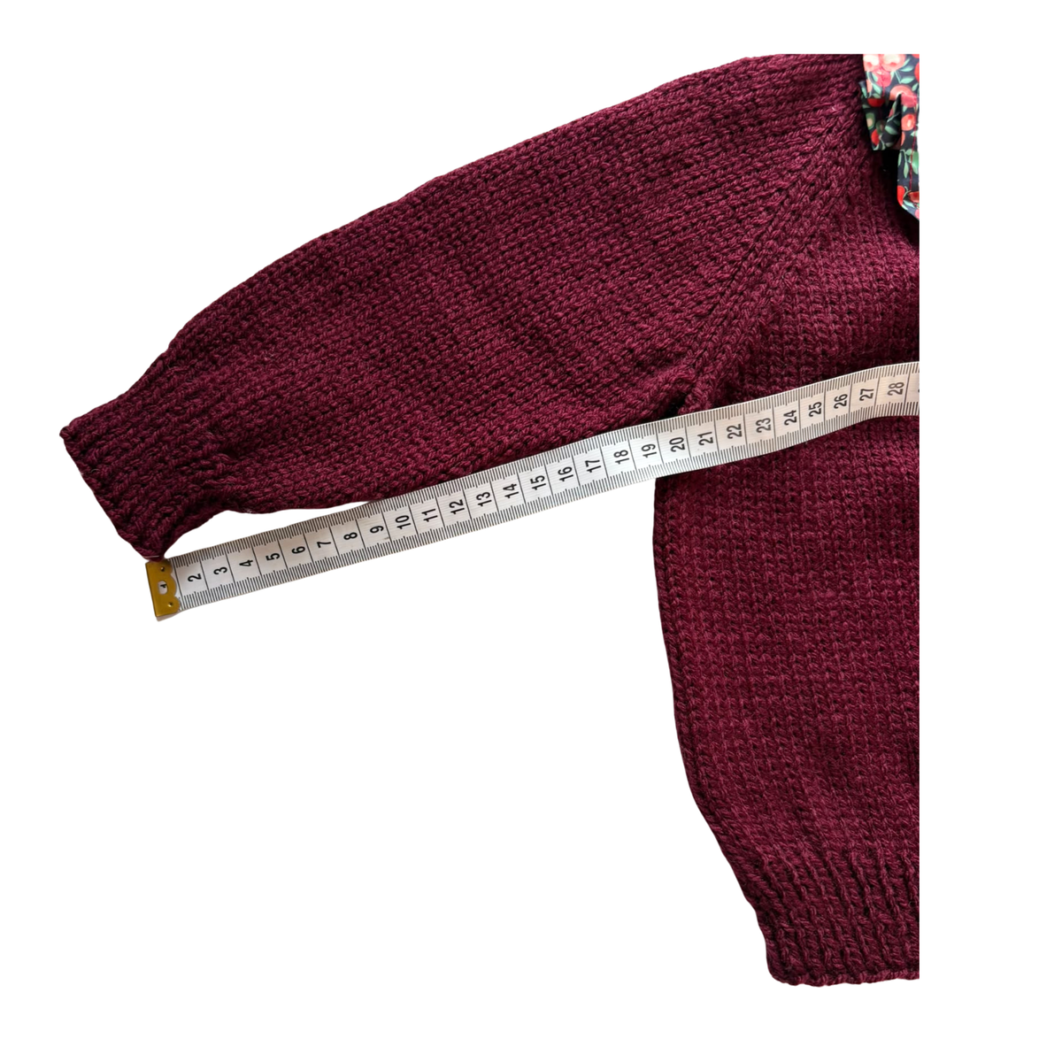 Red Liberty 1 - 2 Years Hand-Knit Cardigan