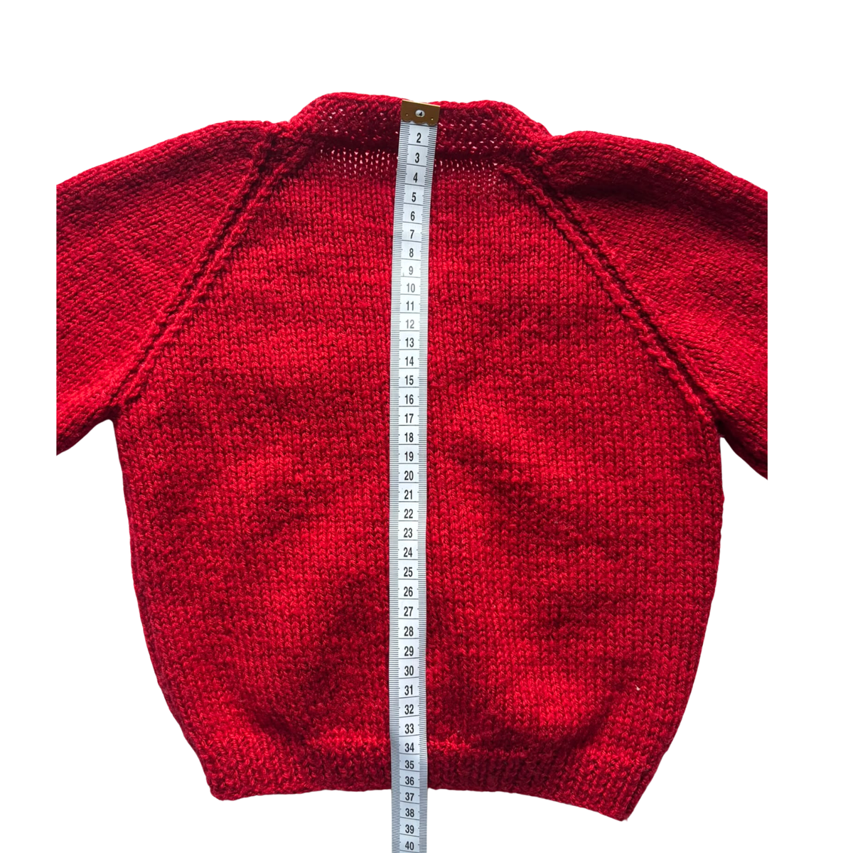 Red 2-3 Years Hand-Knit Cardigan