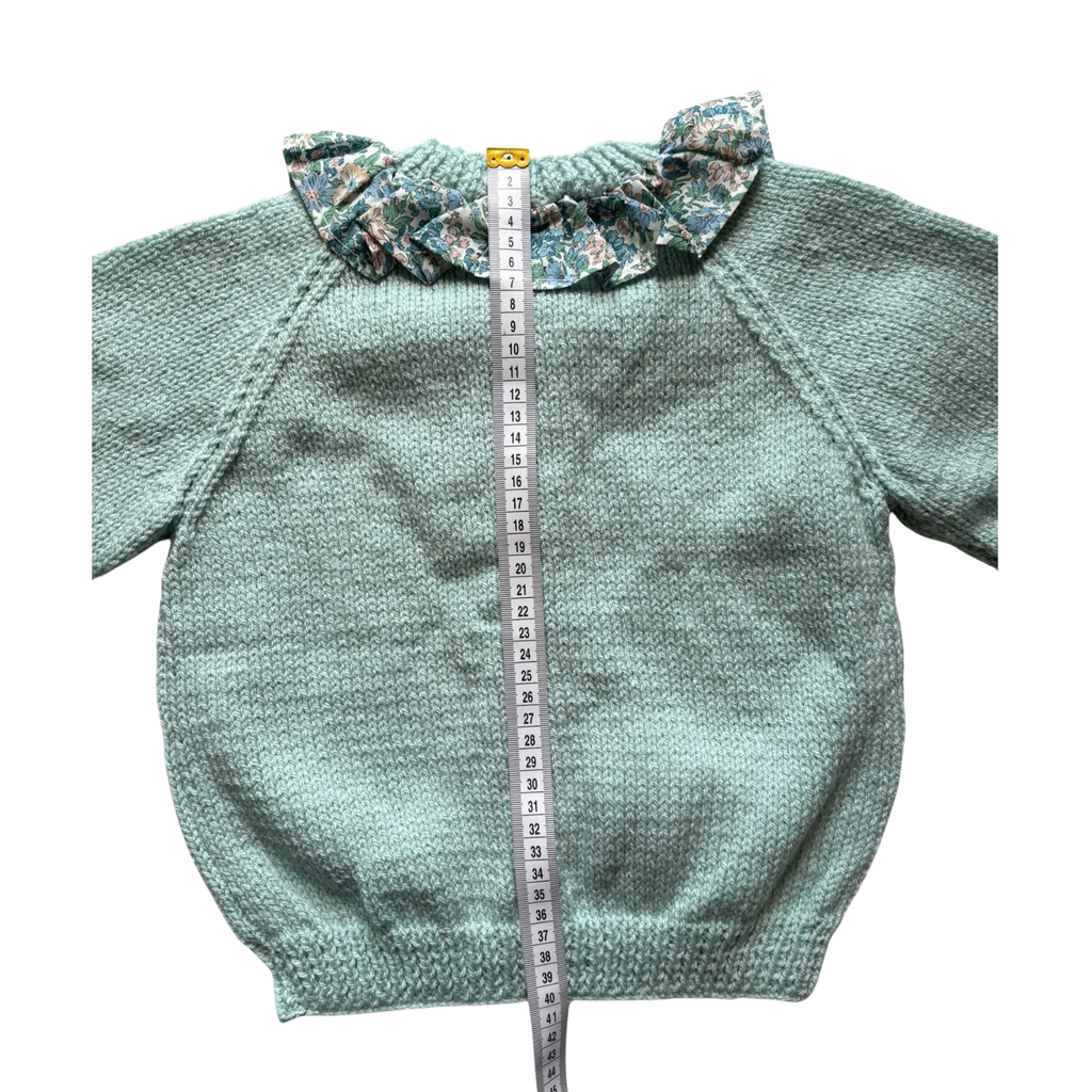 Blue Liberty Collar 2-3 Years Hand-Knit Cardigan