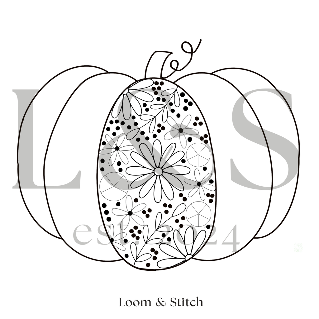 DIY Embroidery Kit - Floral Pumpkin