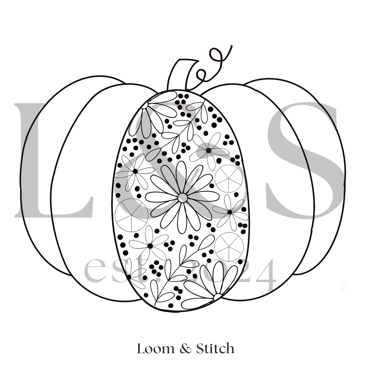 DIY Embroidery Kit - Floral Pumpkin
