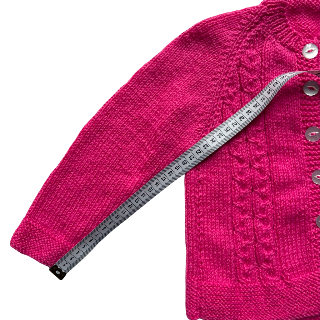 Pink 1-2 Years Hand-Knit Cardigan