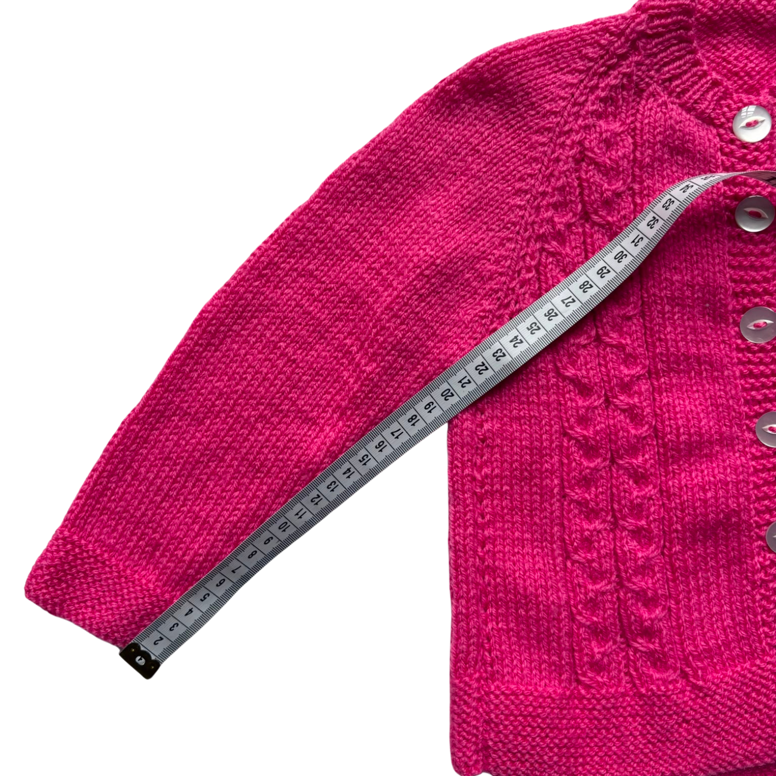 Pink 1-2 Years Hand-Knit Cardigan