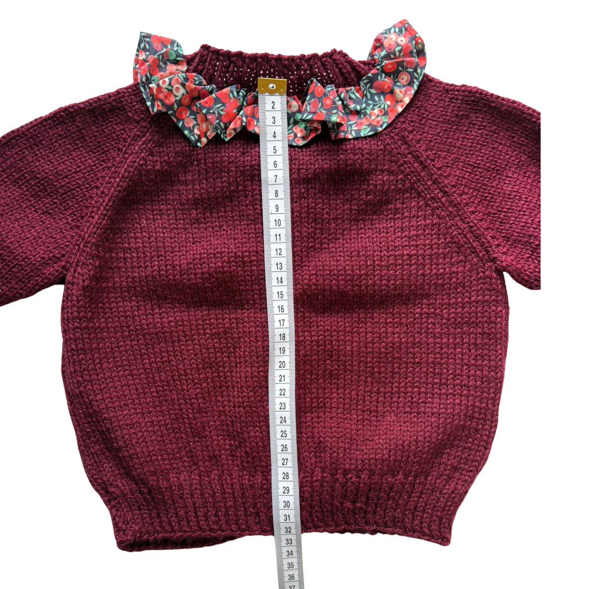 Red Liberty 1 - 2 Years Hand-Knit Cardigan