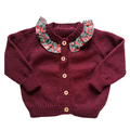 Red Liberty 1 - 2 Years Hand-Knit Cardigan