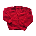 Red 2-3 Years Hand-Knit Cardigan