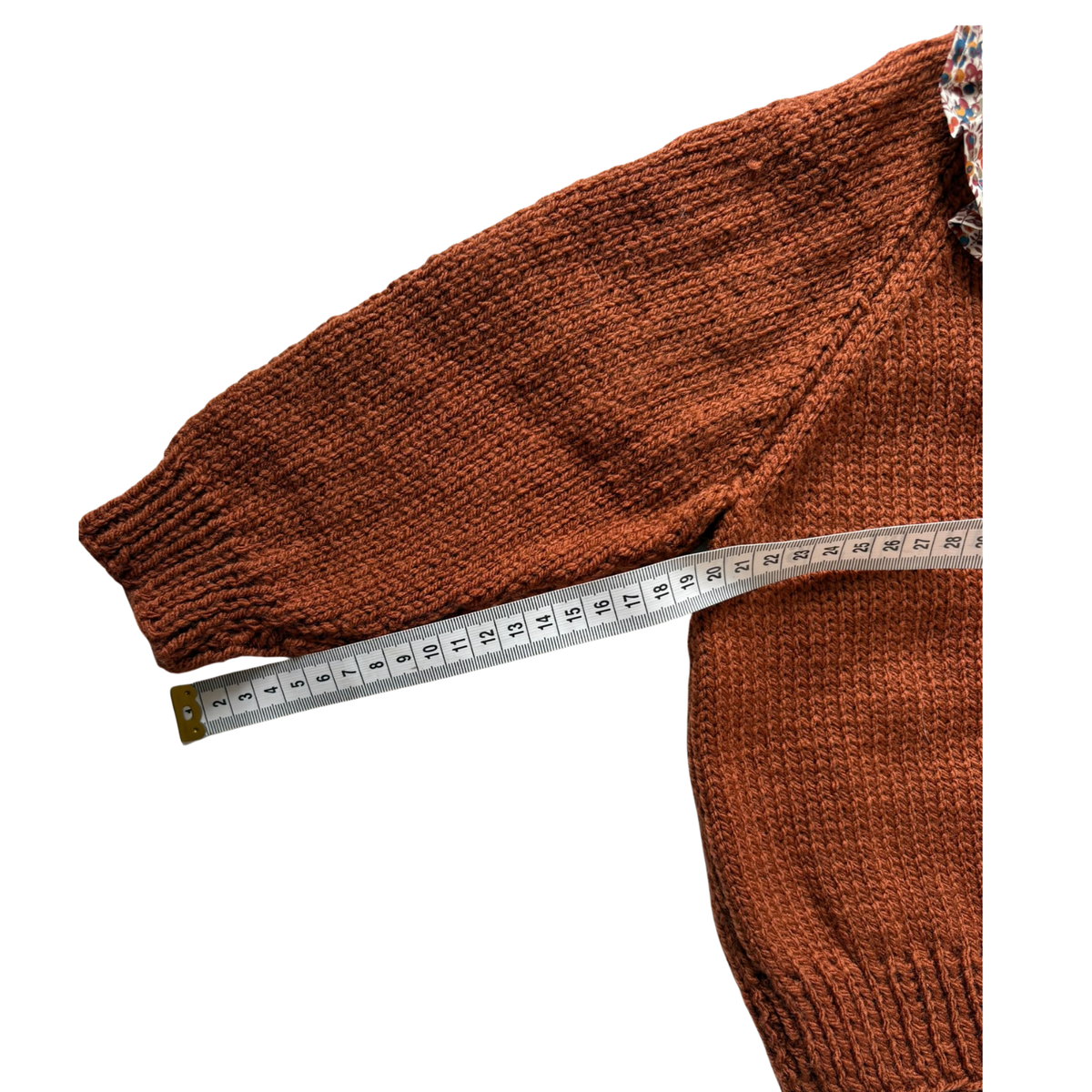 Burnt Orange Liberty 2-3 Years Hand-Knit Cardigan