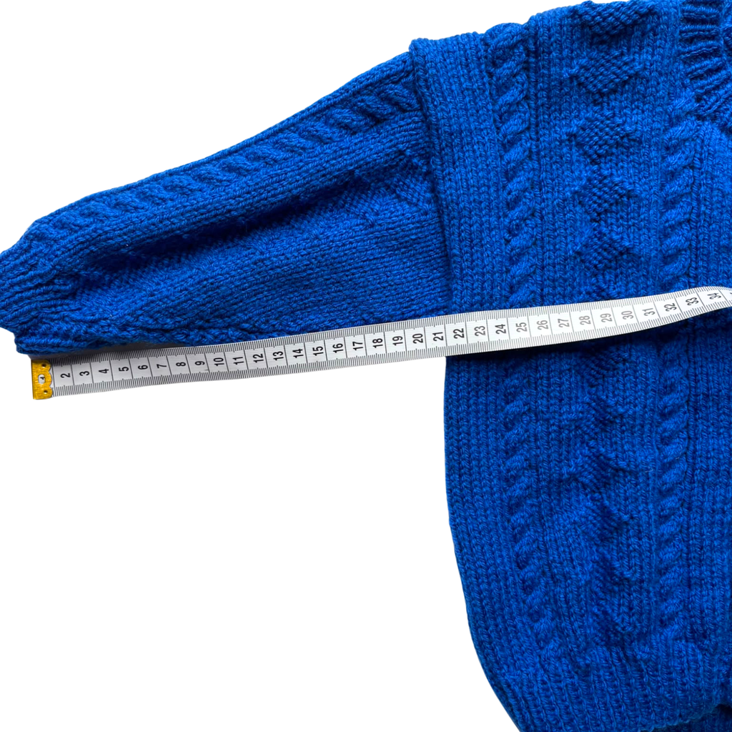 Royal Blue 1-2 Years Hand-Knit Cardigan