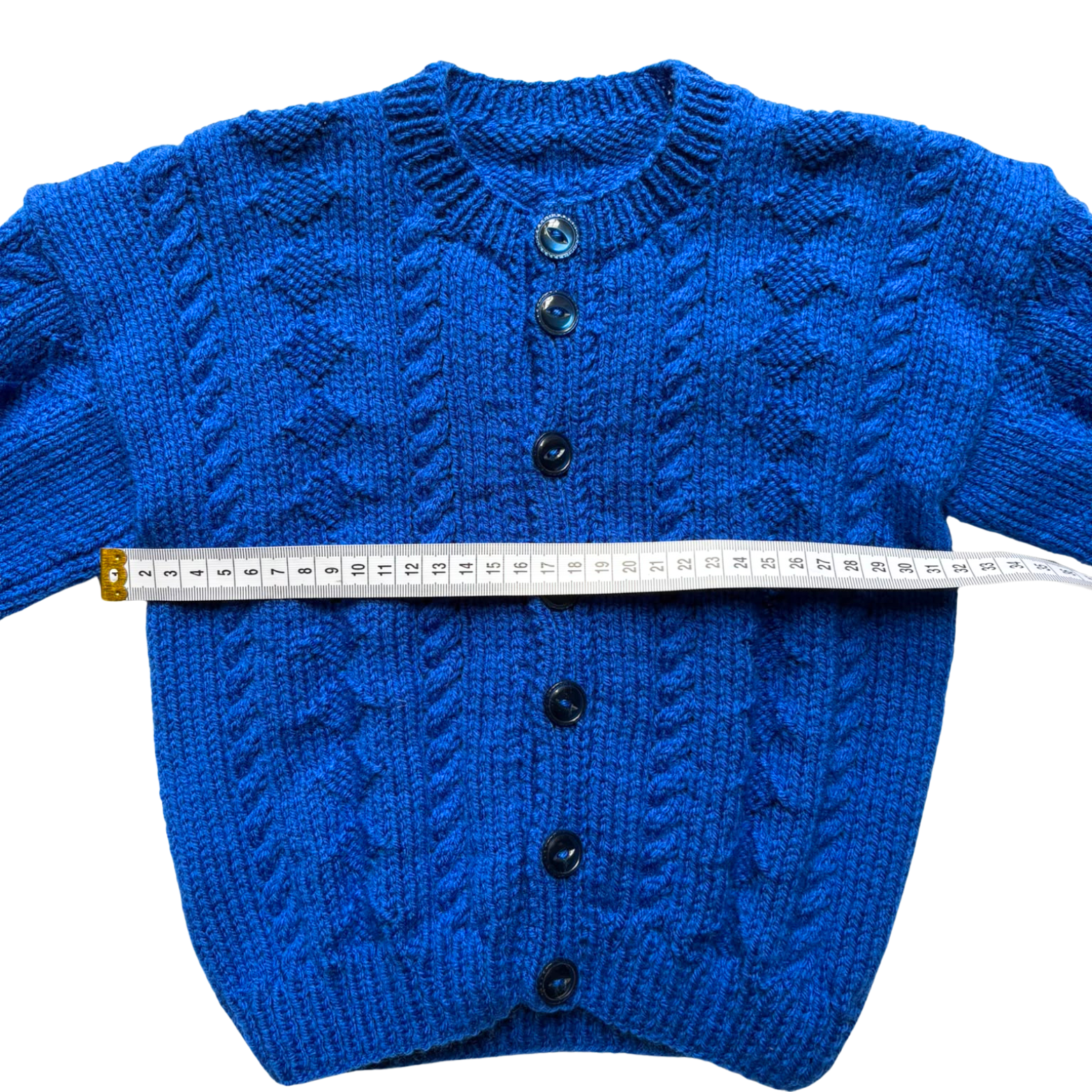 Royal Blue 1-2 Years Hand-Knit Cardigan