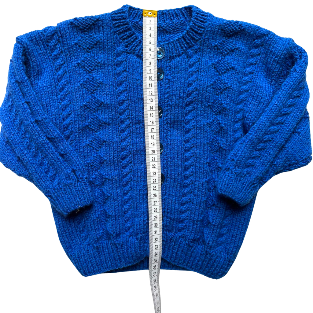 Royal Blue 1-2 Years Hand-Knit Cardigan