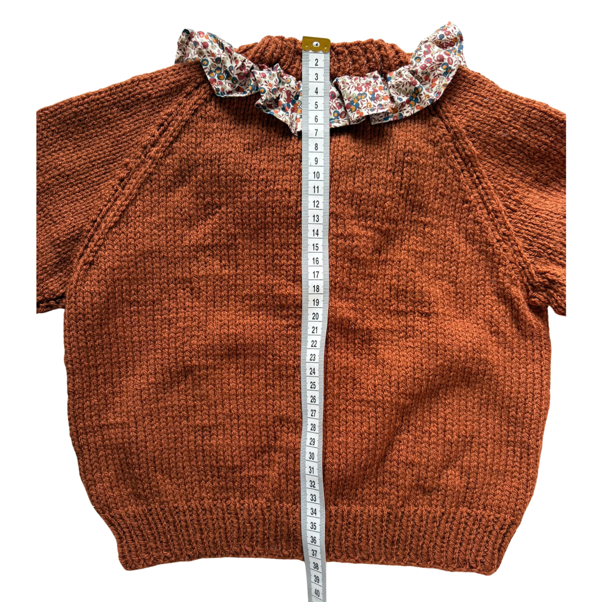 Burnt Orange Liberty 2-3 Years Hand-Knit Cardigan