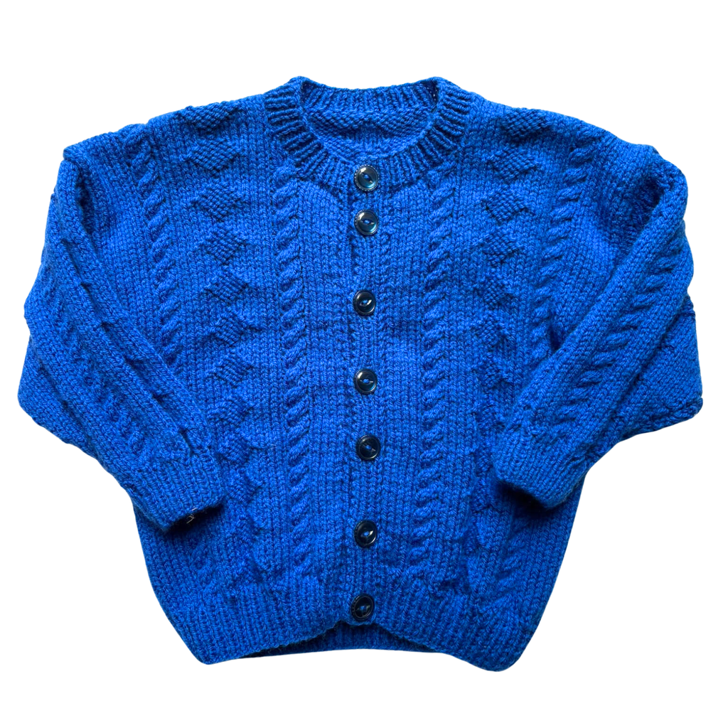 Royal Blue 1-2 Years Hand-Knit Cardigan