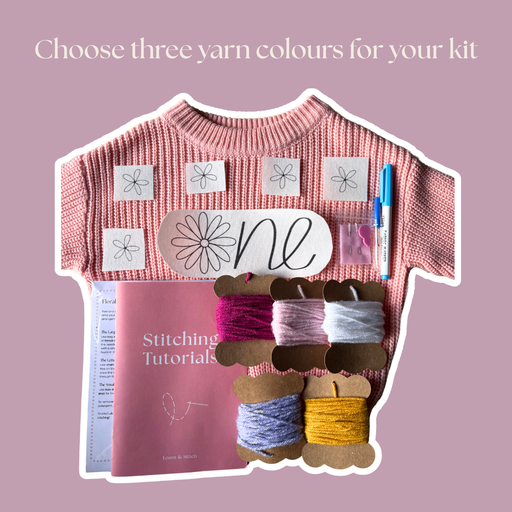 DIY Embroidery Kit - Floral First Birthday