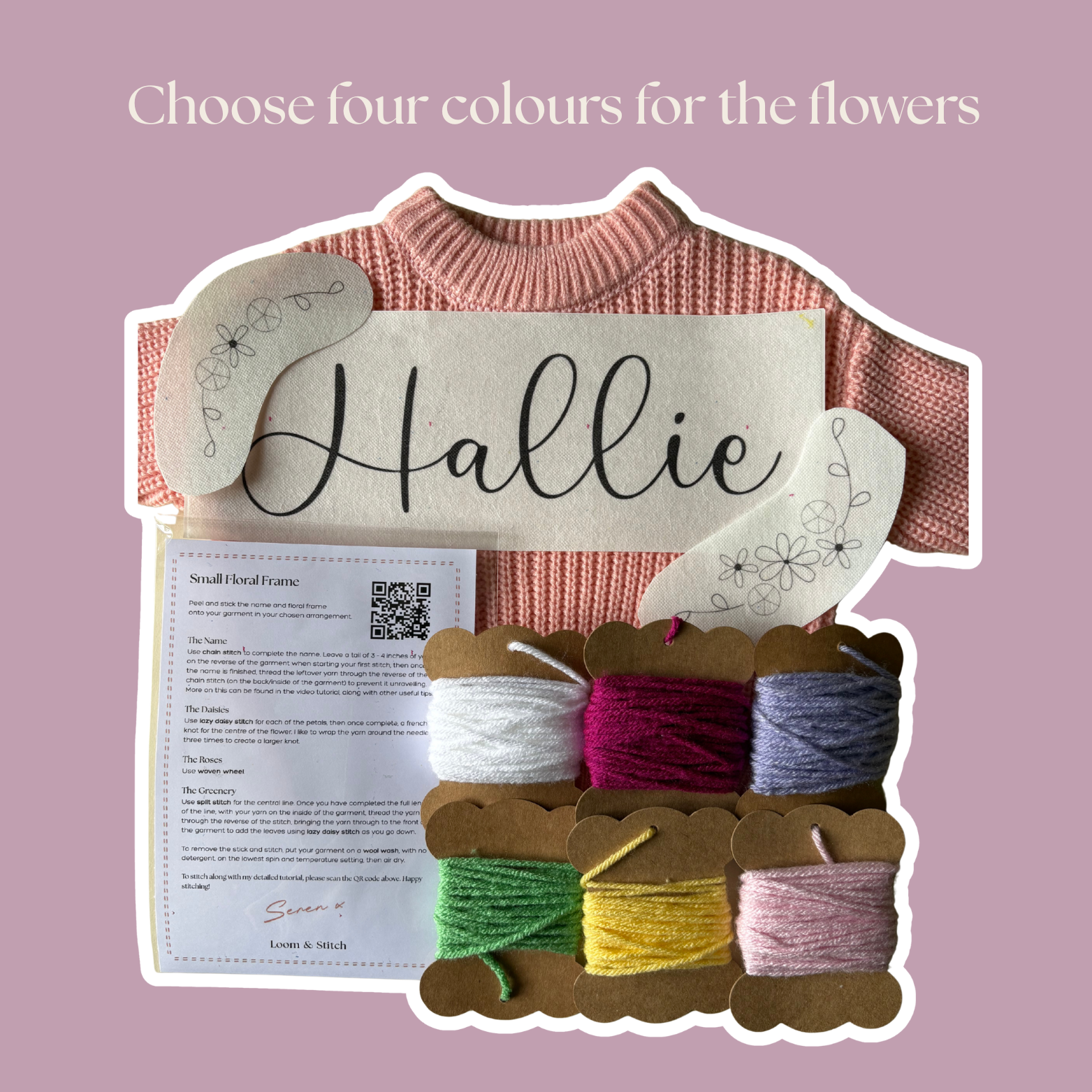 DIY Embroidery Kit - Small Floral Frame (for age 6m +)