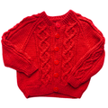 Red 1-2 Years Hand-Knit Cardigan