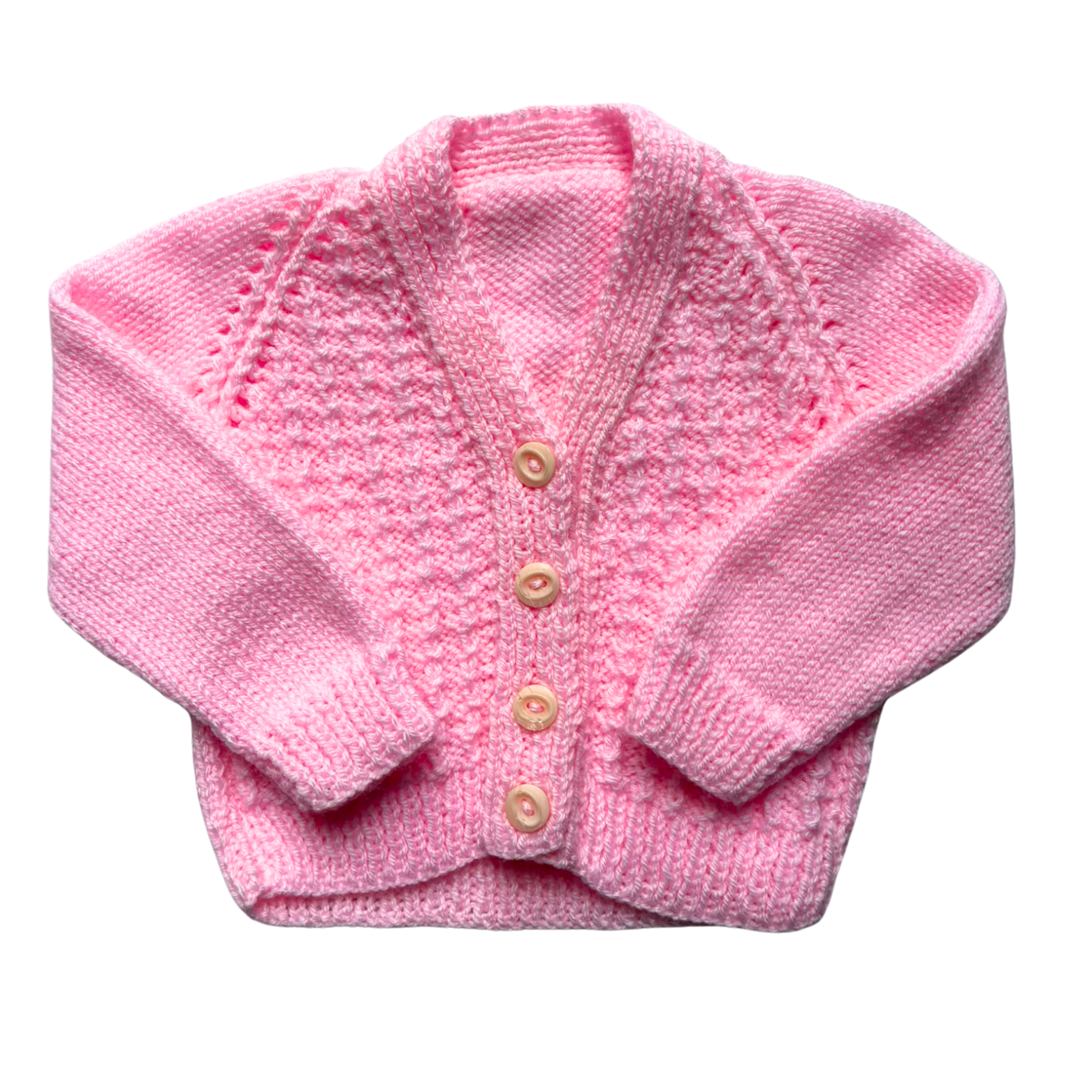 Pink 3-6 Months Hand-Knit Cardigan