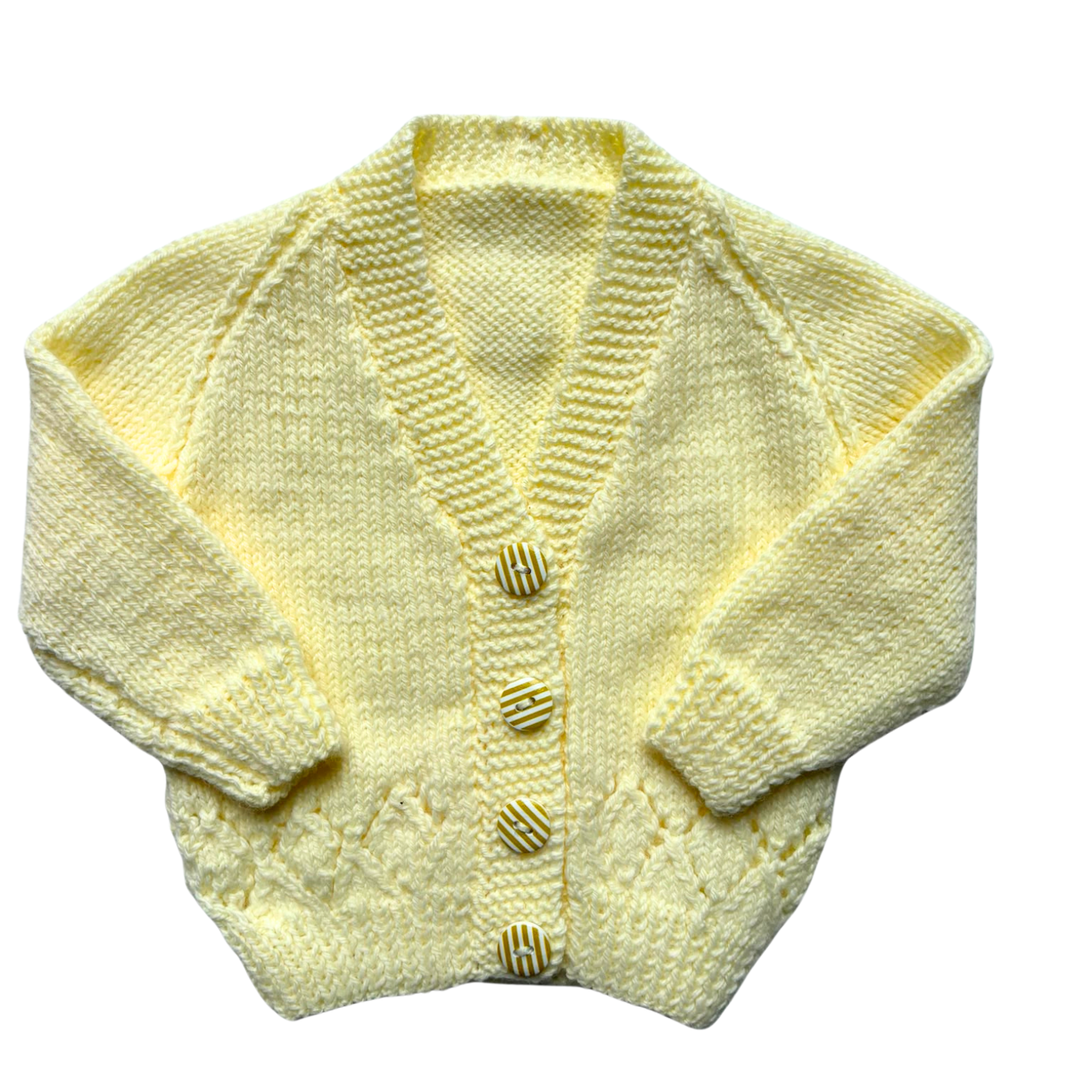 Butter Yellow 0-3 Months Hand-Knit Cardigan