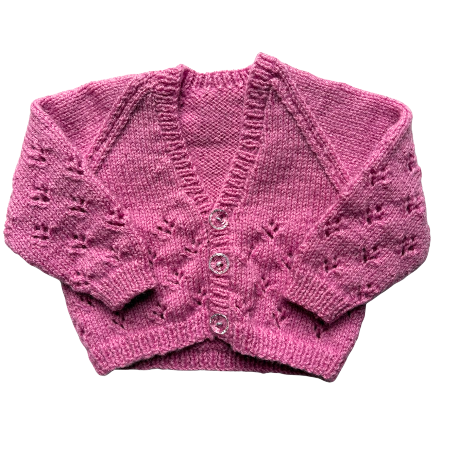 Rose 0-3 Months Hand-Knit Cardigan