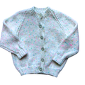 White with Coloured Flecks 2-3 Years Hand-Knit Cardigan