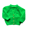 Neon Green Months Hand-Knit Cardigan