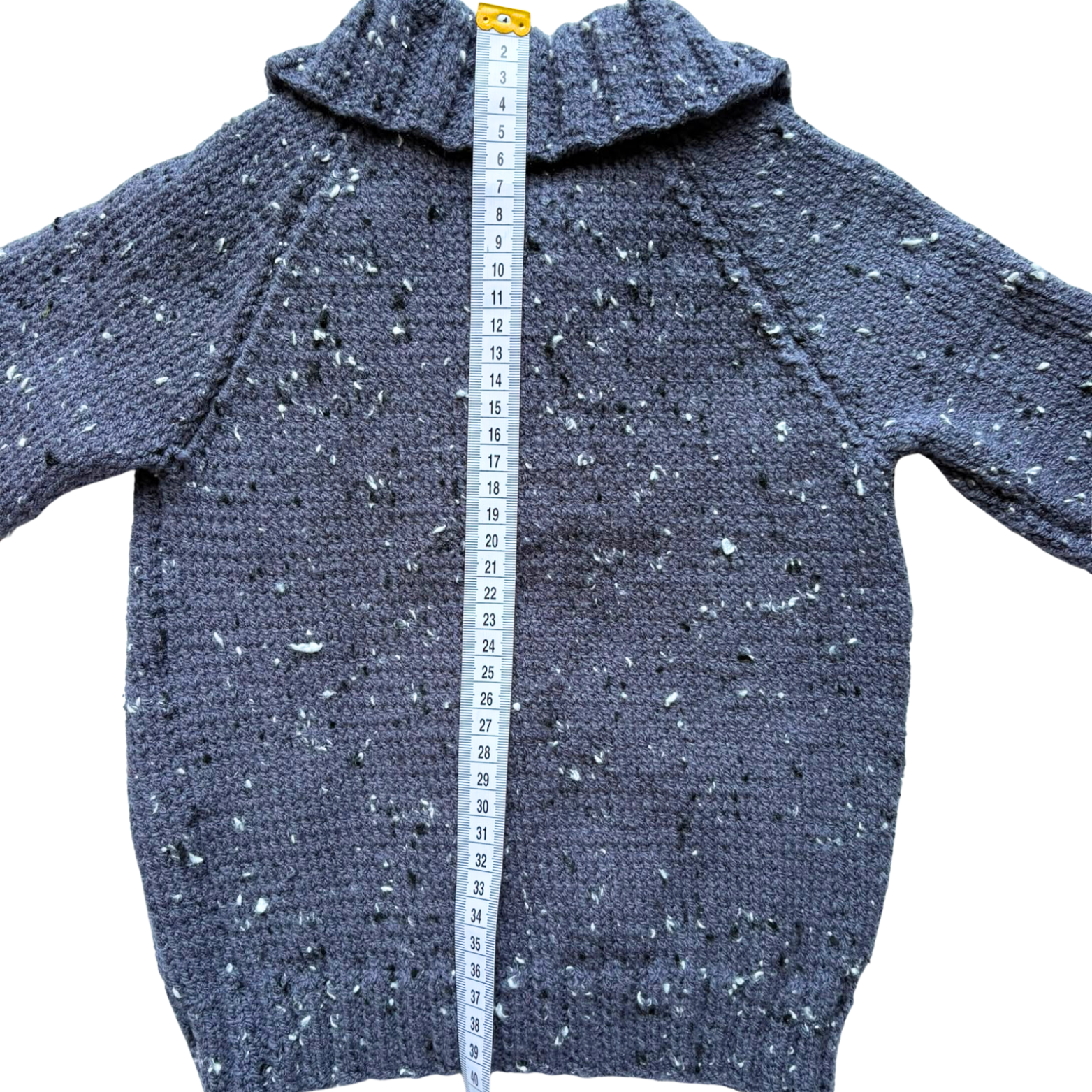 Grey with Flecks 2-3 Years Hand-Knit Cardigan
