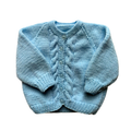 Baby Blue 6-9 Months Hand-Knit Cardigan