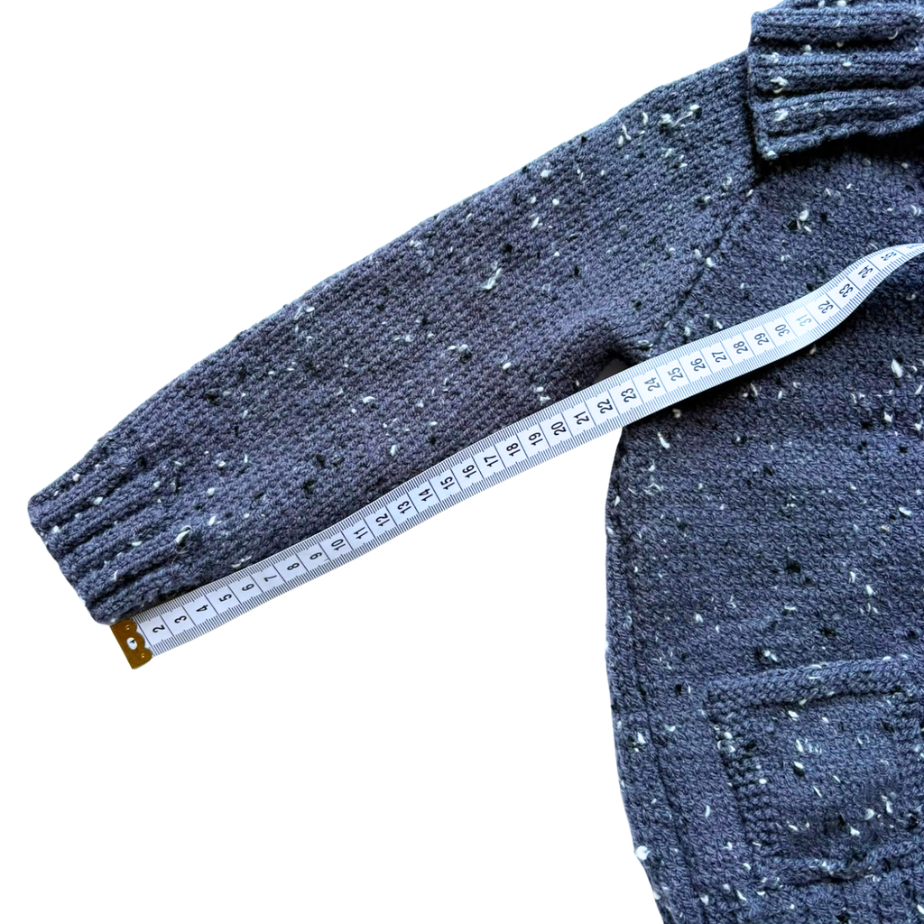 Grey with Flecks 2-3 Years Hand-Knit Cardigan